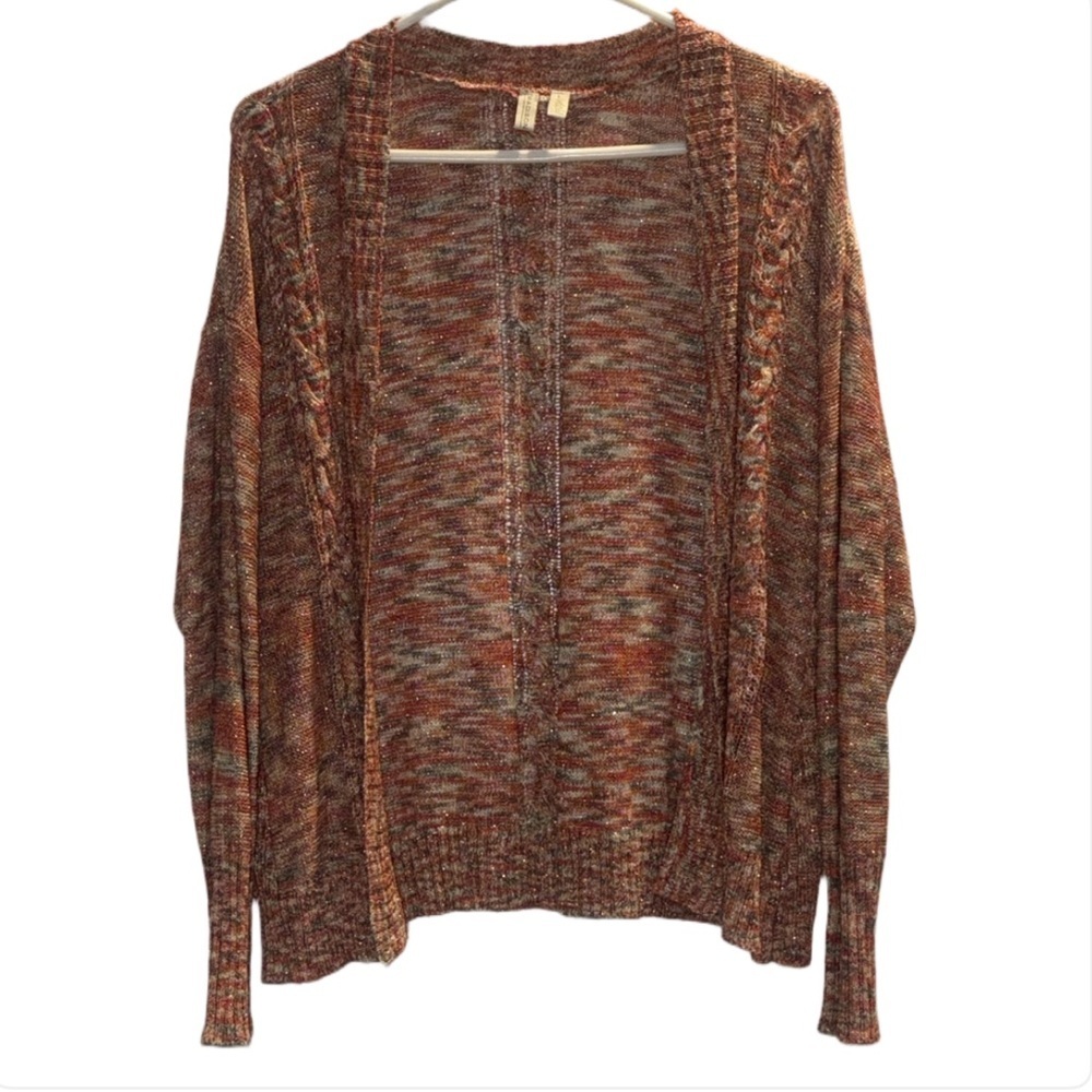 Large Madison Orange and Pink Knit Cardigan